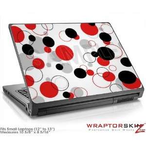Small Laptop Skin Lots of Dots Red on White