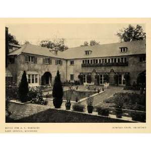  1908 Print A. C. Bartlett Lake Geneva Architecture Pool 