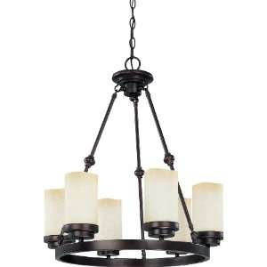  Nuvo 60/2761 Small Round 6 Light Chandelier with Saddle 