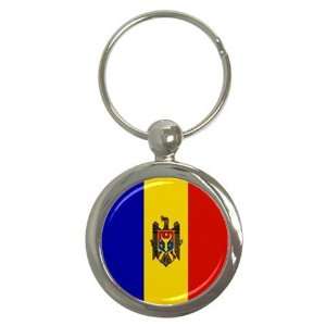  Moldova Flag Round Key Chain