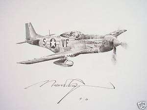 ROBERT TAYLOR Original P 51D Pencil Drawing & Book  