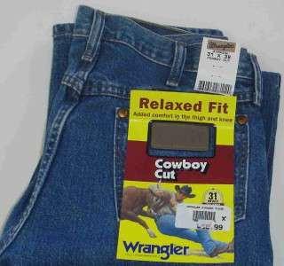   Wrangler 31MWZ Relaxed Fit Cowboy Cut Blue Jeans, 31x38, New With Tags