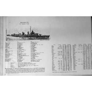  1953 54 Battle Ships Destroyer Halford Fletcher Class 