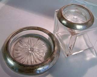 Frank M. Whiting Sterling & Cut Glass Dish and Coaster  