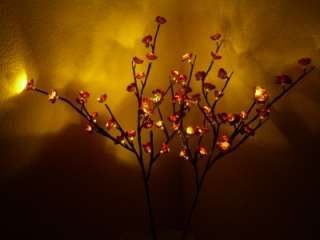 Floral Lights   Silk Plum Blossom 39 Long Stem Branches with 60 Mini 