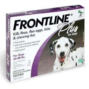  New Merial Frontline Plus For Dogs 45 88 Lbs 3 Month Kills 