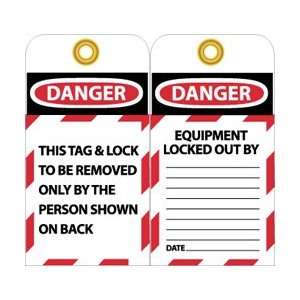 LOTAG1  Tags, Lockout, Danger This Tag & Lock To Be Removed Only, 6 x 