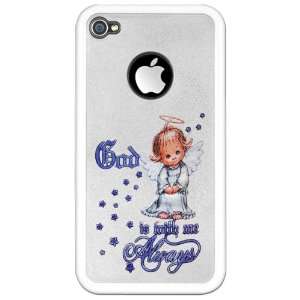  iPhone 4 or 4S Clear Case White God Is With Me Always 