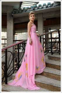 Pink Chiffon Evening Wedding Dress&Prom Gown 257#US2 16  