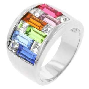   Crystal Channel Set Right Hand Ring in Size 8 Kate Bissett Jewelry