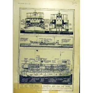   1917 India Gift Hospital Ship Tigris Diagram Ww1 War