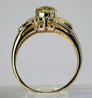   charismatic diamond golden beryl and 14k yellow gold ring measuring