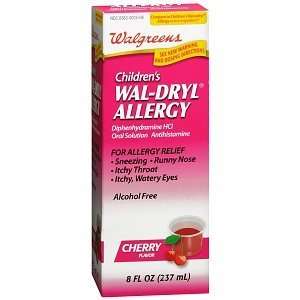   Wal Dryl ChildrenS Allergy Cherry Liquid, 8 fl 