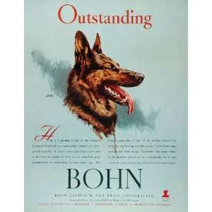  1944 Print Ad Bohn Aluminum German Shepherd Dog George 