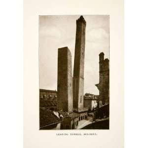  1906 Print Leaning Towers Bologna Italy Architecture 