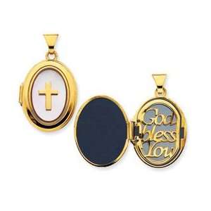  14k Yellow Gold Sentiment Oval Locket Jewelry