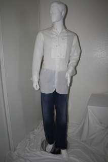 FRANCINE DRESSLER Tuxedo Shirt 80s Memphis Design Sz L  