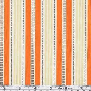  45 Wide Aviary Rose Broad Stripe Orange Fabric By The 