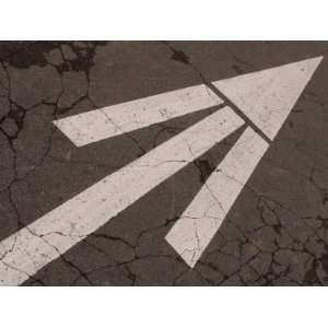  Broad Directional Arrow Painted on the Pavement Stretched 