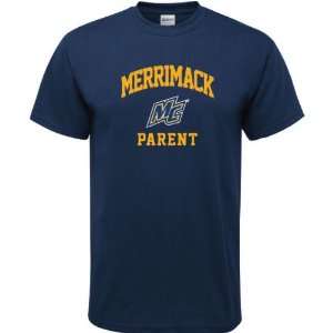 Merrimack Warriors Navy Parent Arch T Shirt  Sports 
