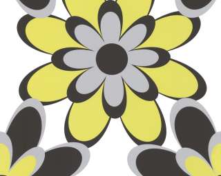 Retro Funky Bright 60s Inspired Lime Green / Purple Flower Feature 