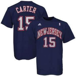  adidas New Jersey Nets #15 Vince Carter Navy Blue Player T 