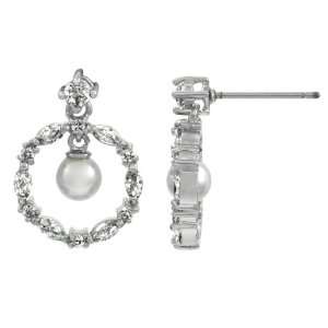  Riyas CZ & Dangling Pearl Fashion Earrings Jewelry
