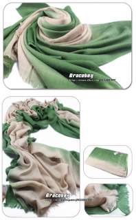 NEW Fashion Two Tone Color Cotton Pashmina Cashmere Silk Shawl Wrap 