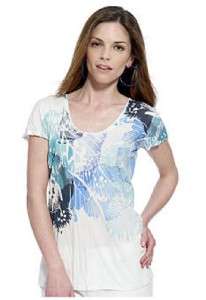 Calvin Klein Painted Lady Shirt Blouse Womens Petite S $40 NWT  
