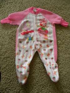 Vtg Strawberry Shortcake Baby Footie Pajamas 0 6 Mos.  