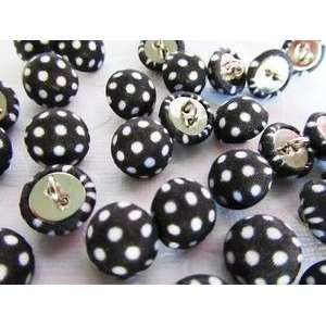  50pcs Fabric Polka Dot Sewing Button with Shank (Sb74 