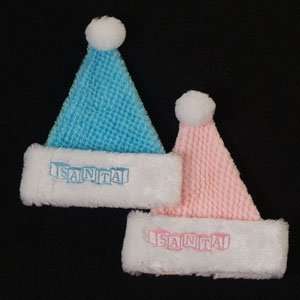  12 Soft Pink Chenille Baby Girl Christmas Santa Hat