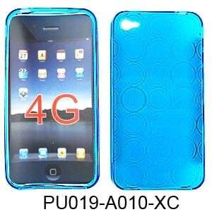 For Apple Iphone 4G Hard Skin Case CL Circles Blue  