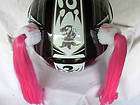 Pink Breast Cancer Helmet Pigtails~Motorcycle Snowmobile Skateboard 