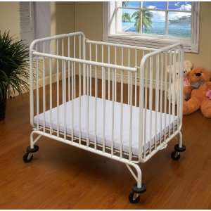 White Finish Heavy Duty Metal Crib With Mattress Included 