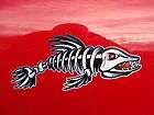 fish skeleton decals sticker emblem ice fishing boat tackle box 3 x 