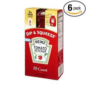 Heinz Ketchup Dip & Squeeze, 10 Ct Box (Pack of 6)  
