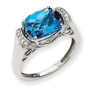  14k White Gold Gemstone & Diamond Ring Mounting Jewelry