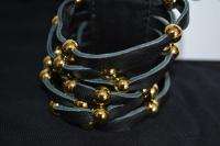 CC SKYE Baja Black Leather18Kt Bracelet/gift bx NWT NEW  