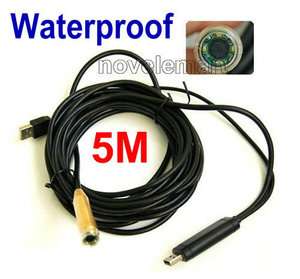 5M Waterproof Inspection Tube Camera USB Endoscope Borescope 4 LED 