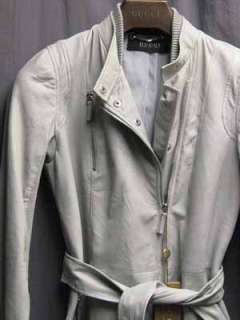 2KSoft Distressed Leather Gucci MidLength Jacket Coat  