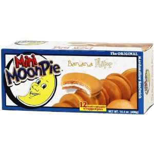 Moon Pie Mini, Banana, 12 Pies per 14.4 oz. Box (Pack of 9 Boxes)