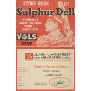  1959 Sulpher Dell Official Unscored Score Book