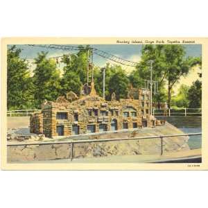  1940s Vintage Postcard Monkey Island   Gage Park   Topeka 