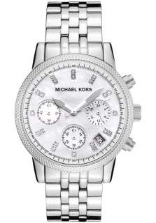 Michael Kors Womens Chronograph White Crystal Stainless Steel MK5020 
