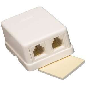   80054 Double Surface Mount Wall Jack in White 