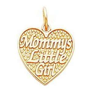  14K Gold Mommys Little Girl Heart Charm Jewelry
