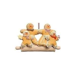   Family of 4 Gingerbread Christmas Ornam 