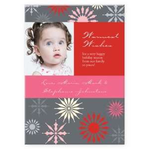  Colorful Flakes  Grey Holiday Cards 