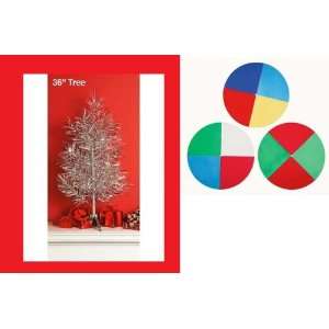    36 TINSEL TREE WITH COLOR WHEEL PROJECTOR 